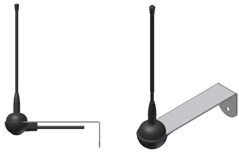 433 MHz antenna with stainless steel wall mount bracket