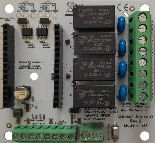 DomBusESP1, without the NodeMCU module