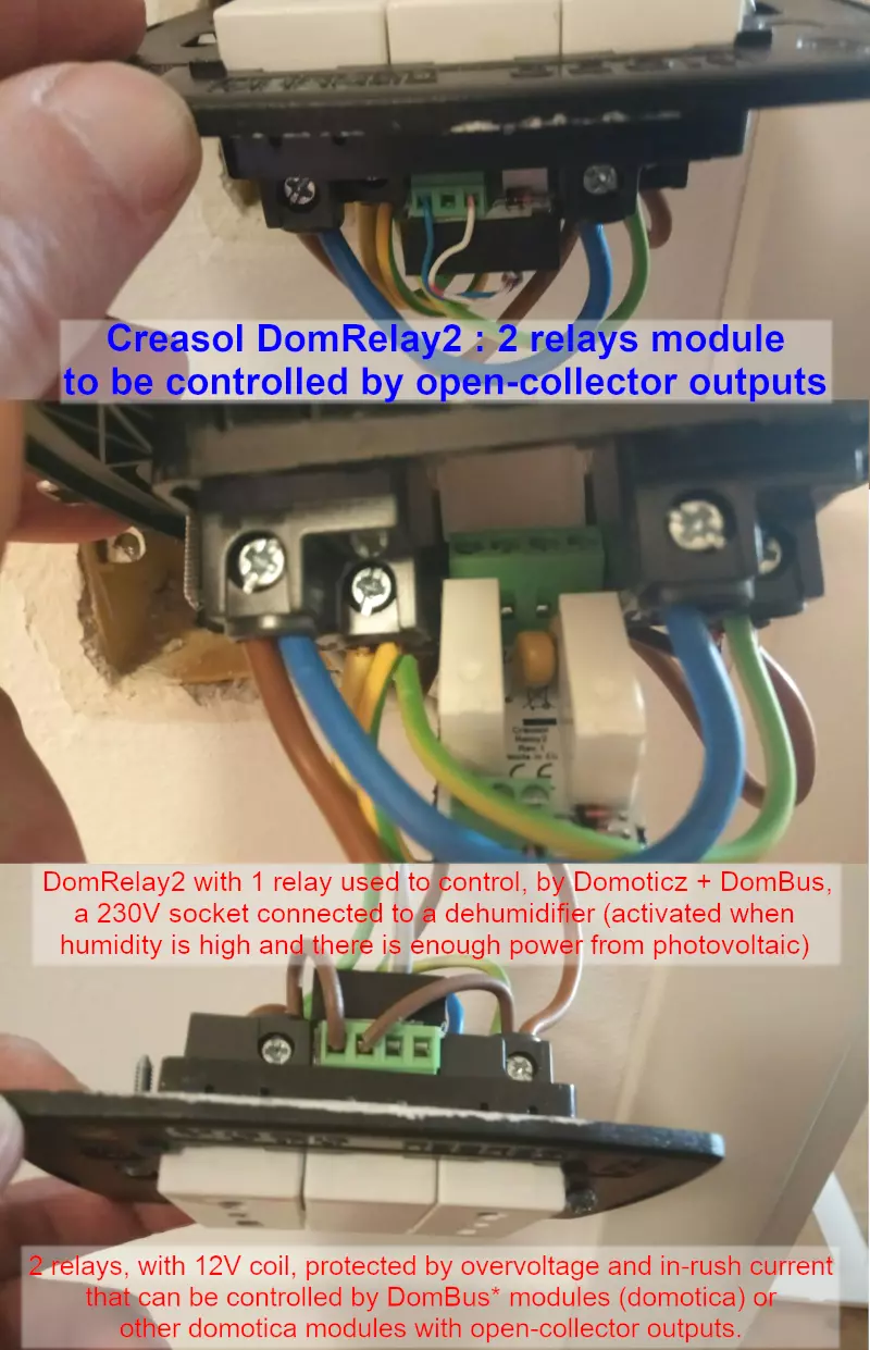 Using DomRelay2 module to control 1 or 2 outputs