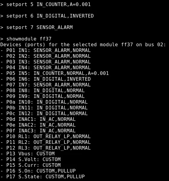 setport command example