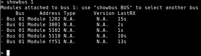 showbus command